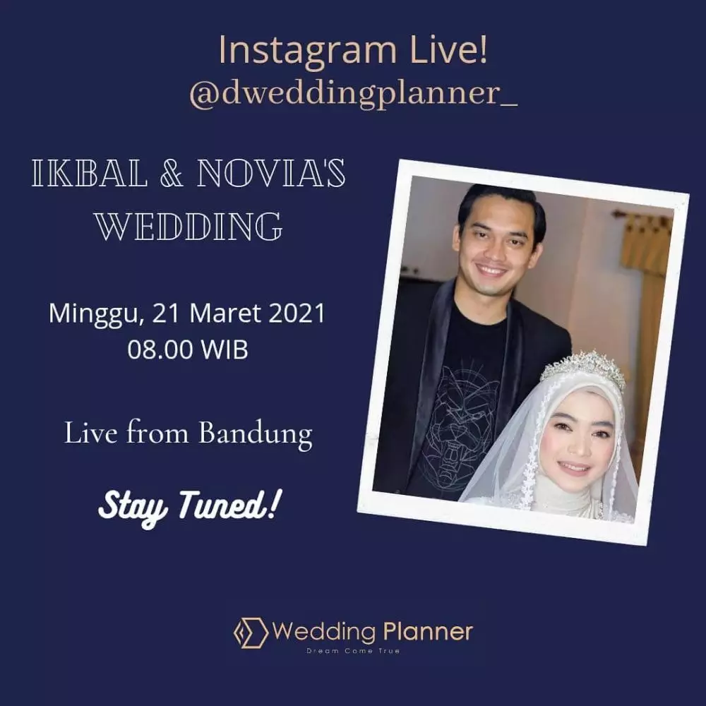 live pernikahan Ikbal Fauzi dan Novia © 2021 brilio.net