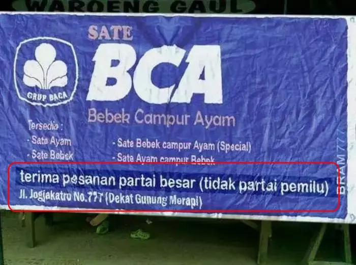Pengumuman di warung makan © berbagai sumber