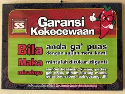 Pengumuman di warung makan © berbagai sumber