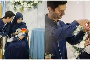 9 Momen akikah putra Vebby Palwinta & Razi Bawazier, konsep serba biru