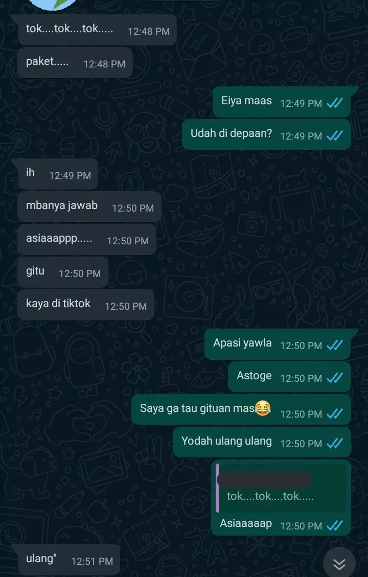 Balasan chat antar paket © berbagai sumber