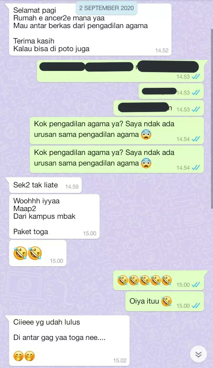 Balasan chat antar paket © berbagai sumber