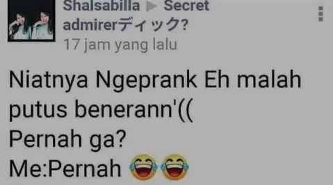 status fb gagal  bikin prank Berbagai sumber
