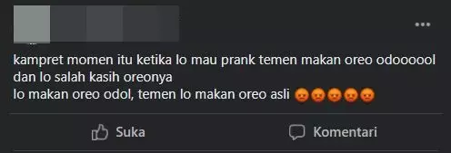 status fb gagal  bikin prank Berbagai sumber