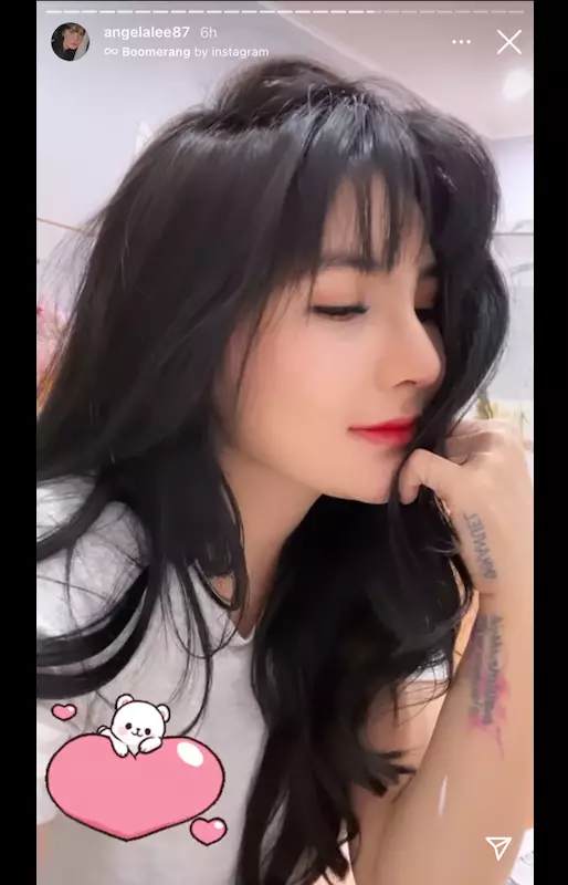 Angela Lee usai operasi hidung Instagram