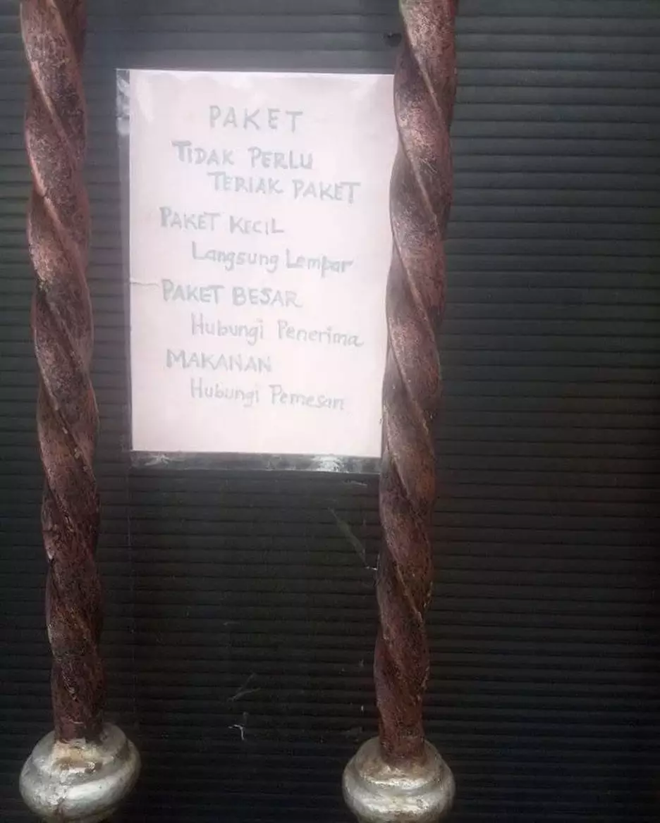 Pemberitahuan untuk kurir © berbagai sumber