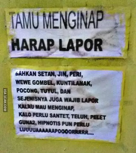 aturan kost kocak Berbagai sumber