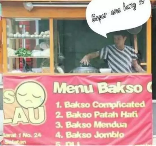 tulisan nyeleneh di daftar menu Berbagai sumber