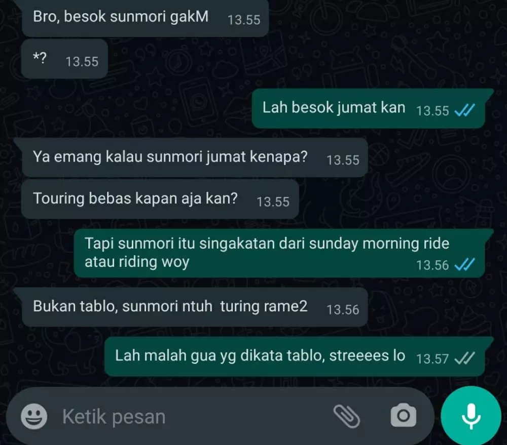 chat bahasa asing salah tapi ngotot Berbagai sumber