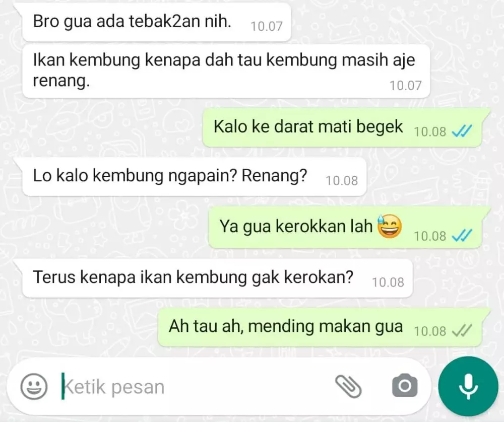 chat tebak-tebakan nyeleneh Berbagai sumber