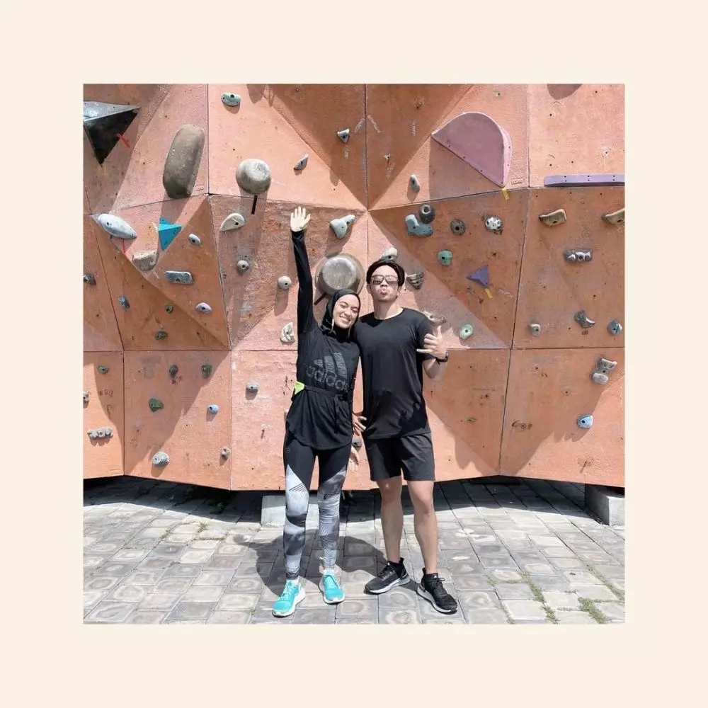 Potret Ayudia C dan Ditto Percussion saat olahraga bareng © 2021 brilio.net