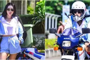 8 Potret Wika Salim mengendarai motor mini, gayanya curi perhatian