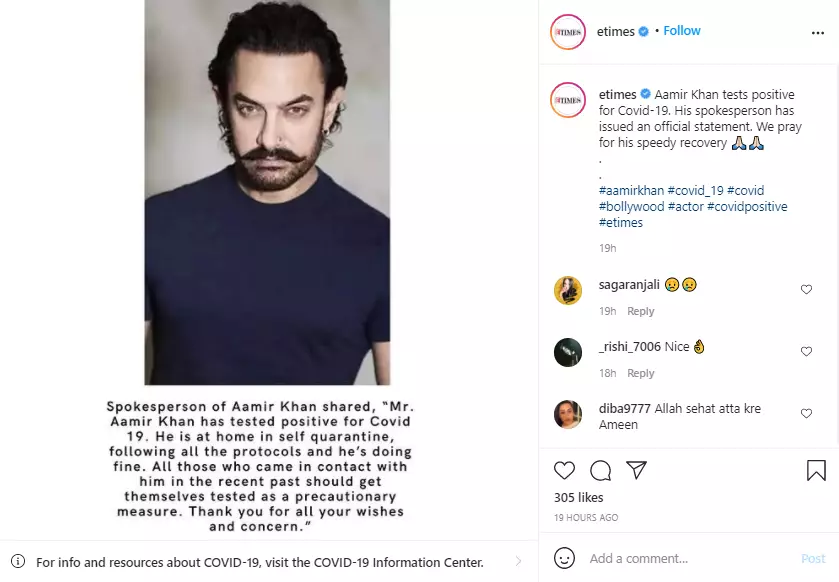 kondisi Aamir Khan terkini karena Covid-19 Berbagai sumber