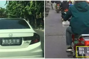 20 Potret pelat nomor nyeleneh kendaraan ini curi perhatian