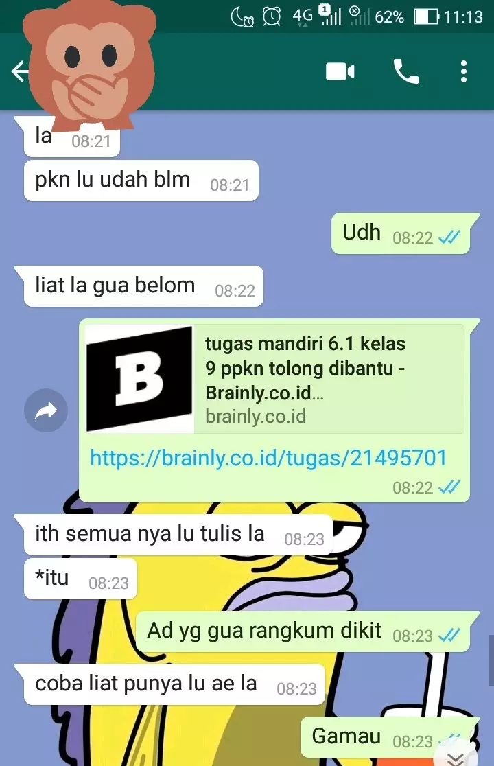 Chat minta contekan © berbagai sumber