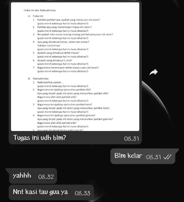 Chat minta contekan © berbagai sumber