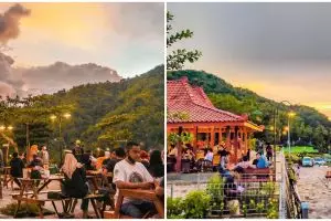 Kongkow sore sambil menikmati view Pegunungan Menoreh