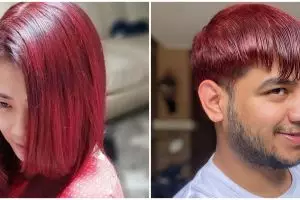 8 Gaya seleb dengan rambut merah, Fadil Jaidi warnai sendiri