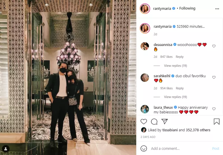 Ranty Maria & Rayn Wijaya sudah pacaran 1 tahun Instagram Ranty Maria & Rayn Wijaya sudah pacaran 1 tahun Instagram