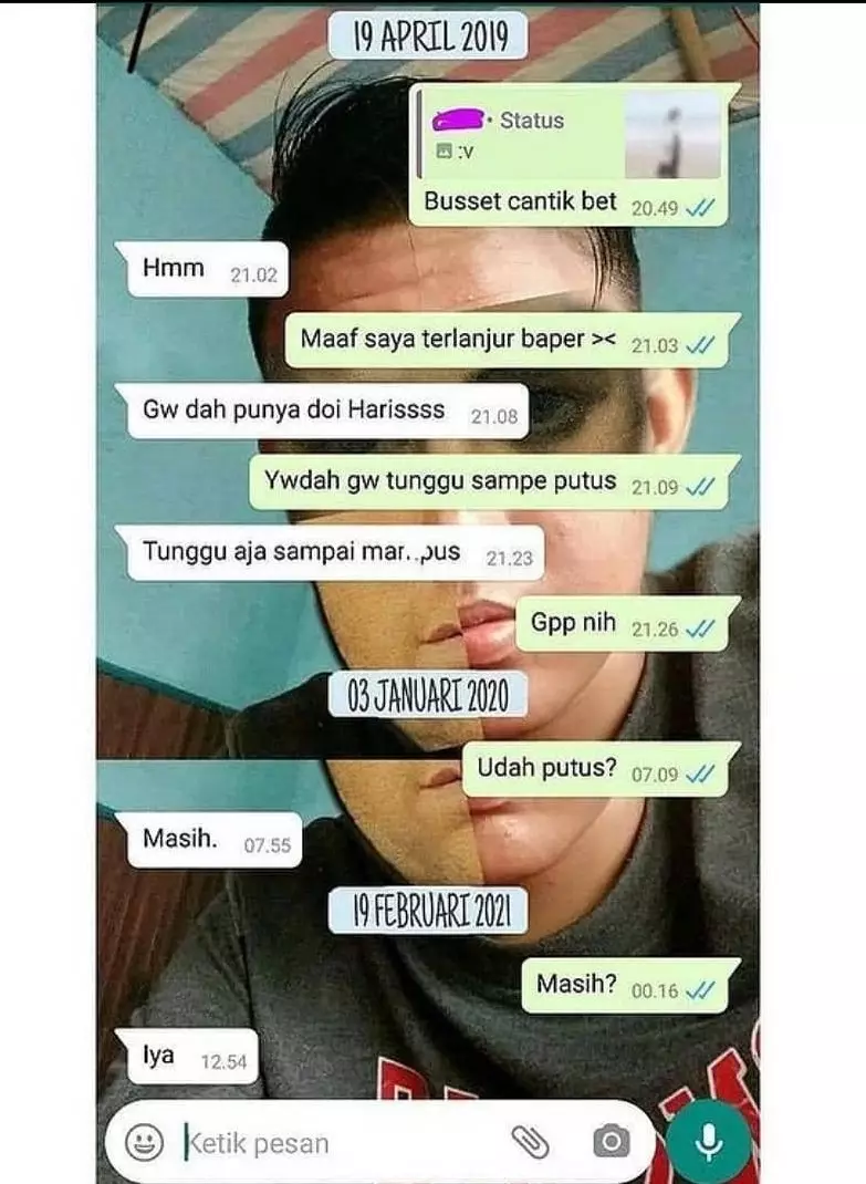 Chat cowok usaha PDKT © Twitter