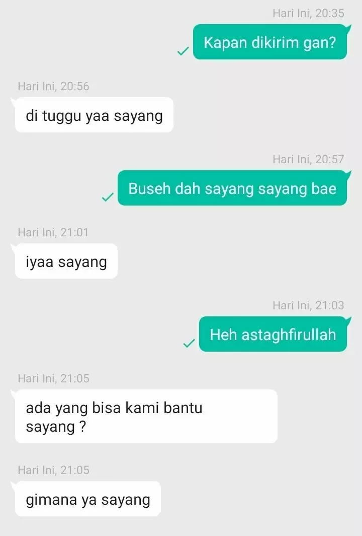 Chat penjual dighosting pembeli © berbagai sumber