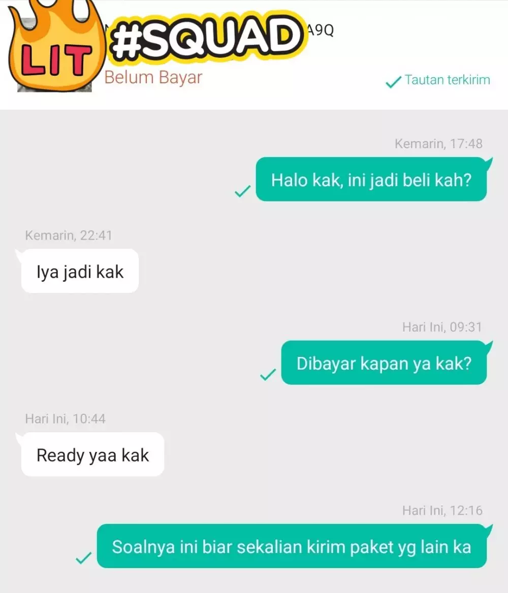 Chat penjual dighosting pembeli © berbagai sumber