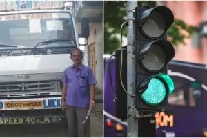 Mengemudikan truk tak pakai helm, pria ini kena tilang elektronik