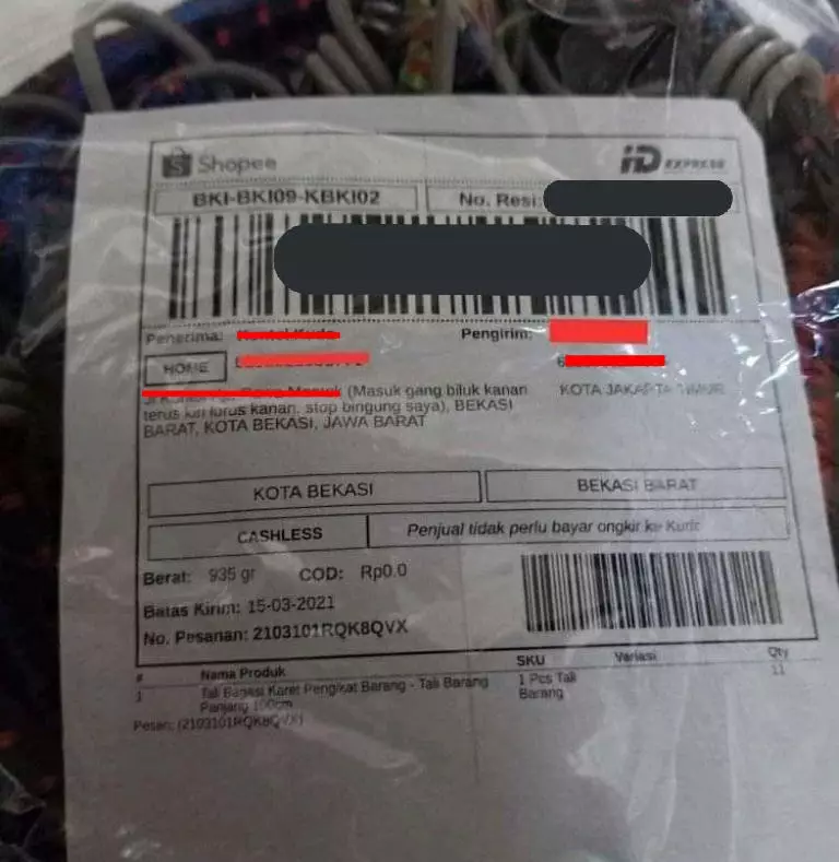 Patokan alamat kirim paket  © Twitter