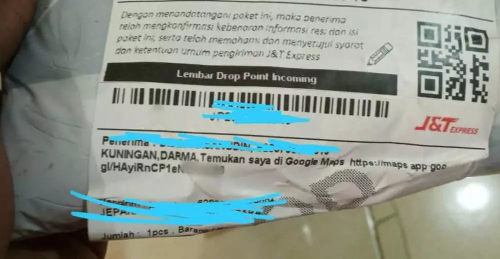 Patokan alamat kirim paket  © Twitter
