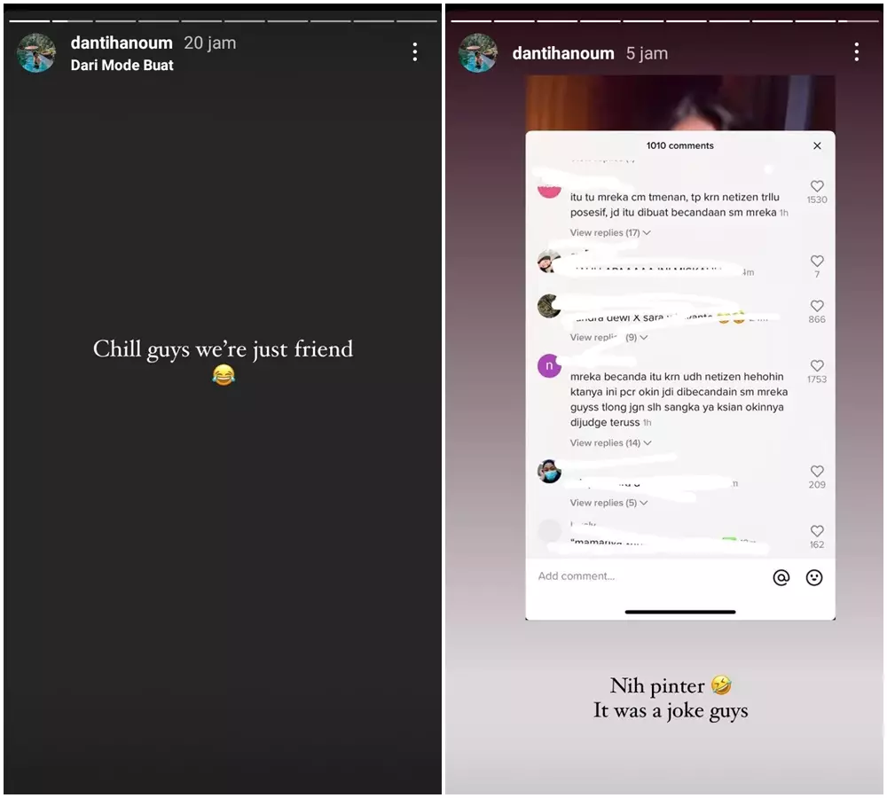 Danti Hanoum teman Niko Al Hakim © 2021 brilio.net