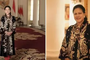 5 Potret gaya busana Iriana Jokowi di nikahan Aurel dan Atta, anggun