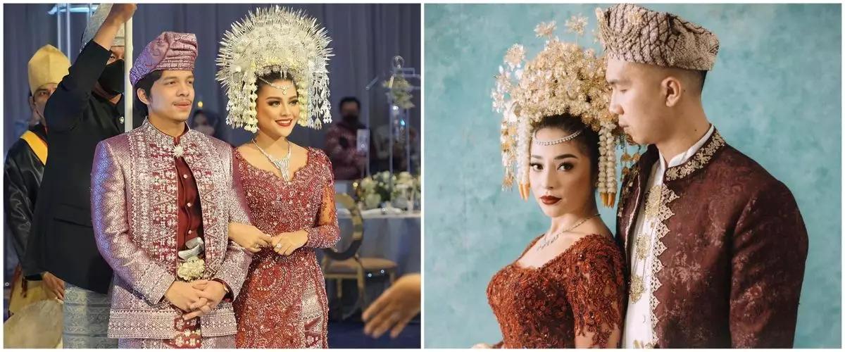 Pesona 10 seleb kenakan suntiang Minang saat menikah, anggun pol