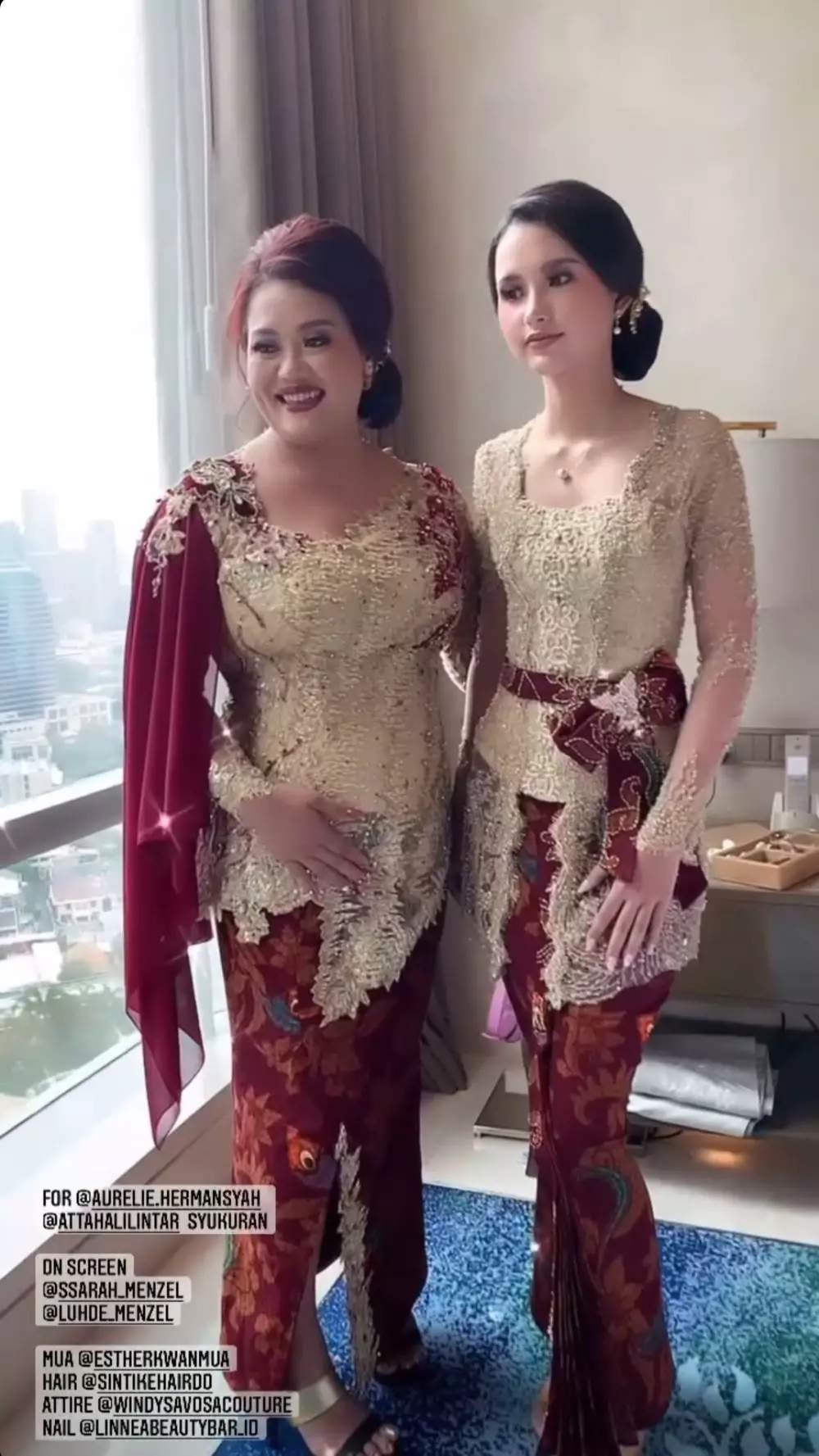 Potret Sarah Menzel di pernikahan Aurel dan Atta © 2021 brilio.net