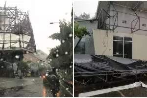 10 Potret Jogja pasca angin kencang, sejumlah pohon dan baliho tumbang