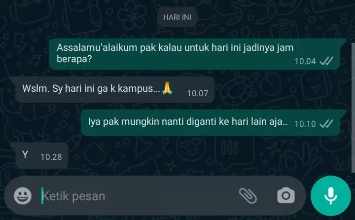 Balasan chat dari dosbing © berbagai sumber