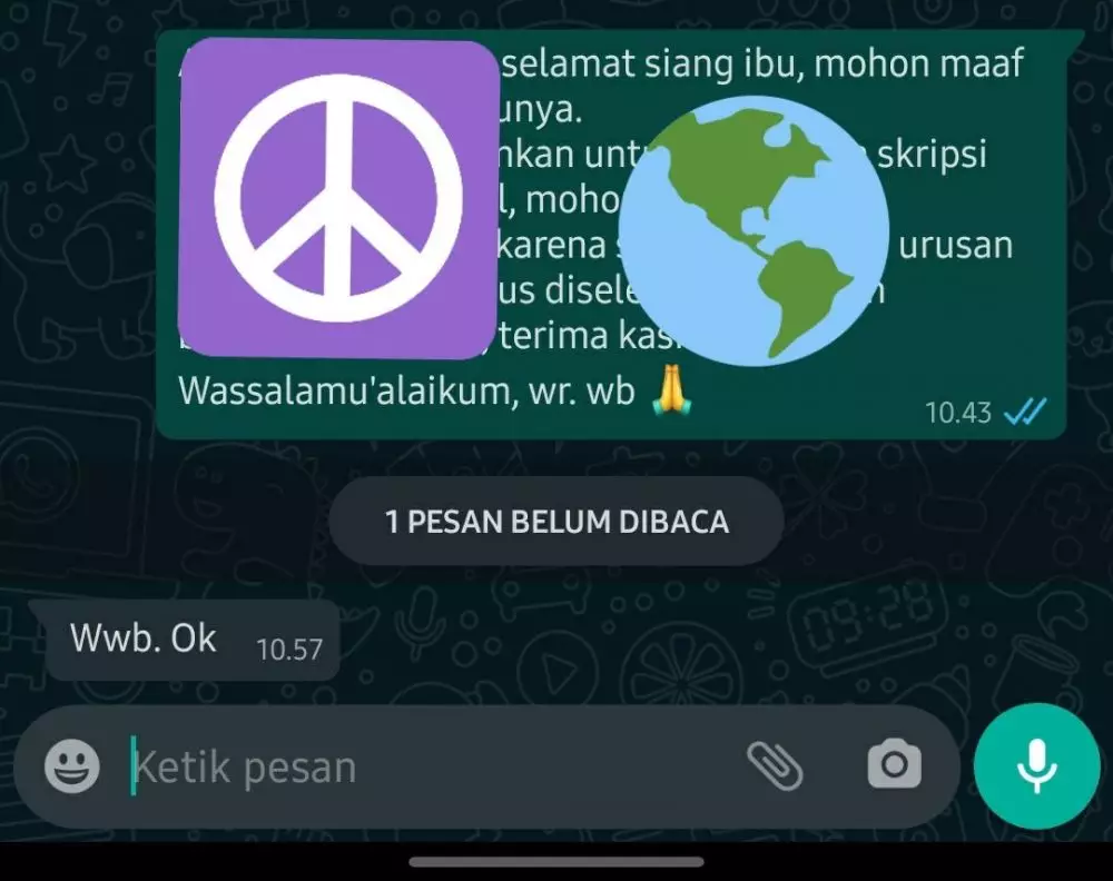 Balasan chat dari dosbing © berbagai sumber