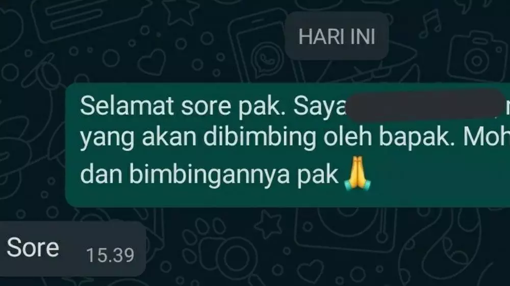 Balasan chat dari dosbing © berbagai sumber