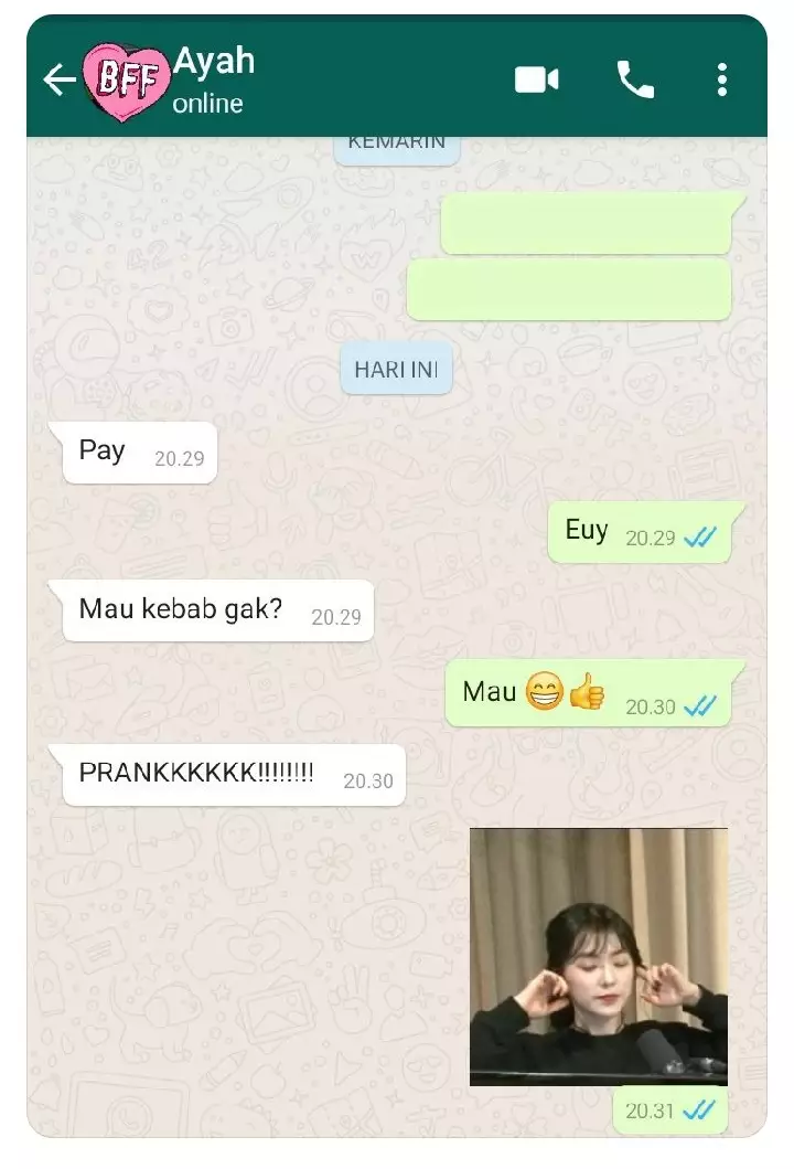 Chat lucu saat bapak bertanya © berbagai sumber