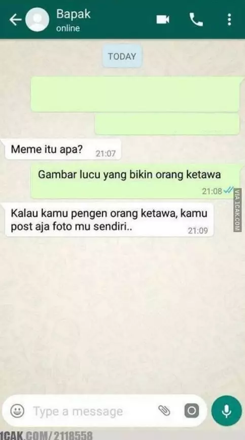 Chat lucu saat bapak bertanya © berbagai sumber