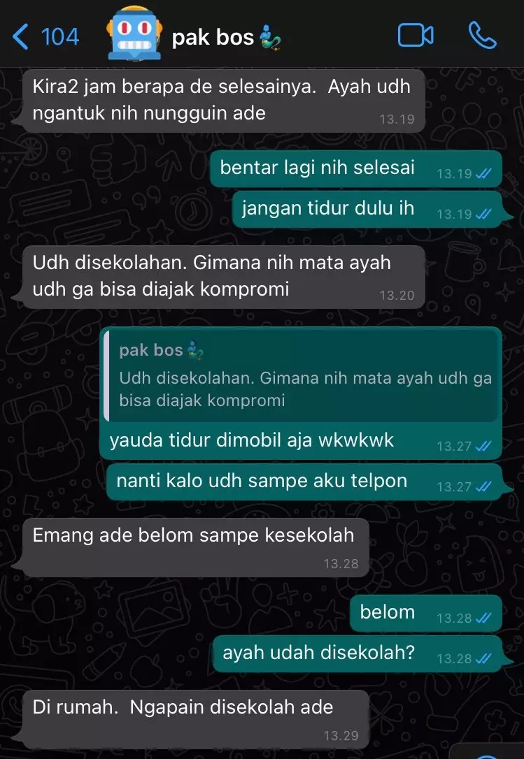 Chat lucu saat bapak bertanya © berbagai sumber
