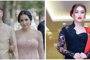 10 Beda gaya Nagita Slavina dan Ayu Ting Ting saat kondangan, memesona