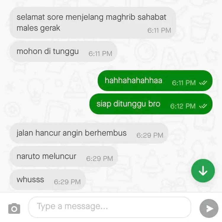 chat sapaan driver ojek © Twitter
