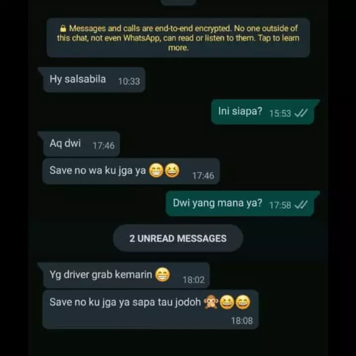 chat sapaan driver ojek © Twitter