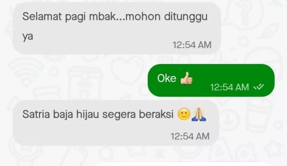 chat sapaan driver ojek © Twitter
