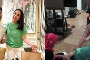 7 Potret Nagita Slavina ajak karyawan perawatan, bikin salut