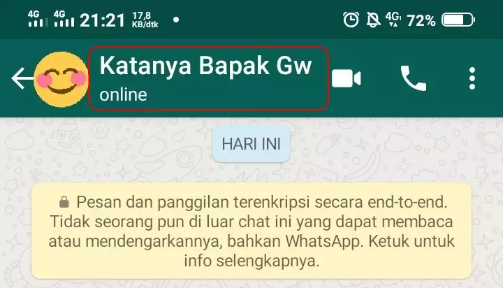 Nama kontak ayah di HP © berbagai sumber