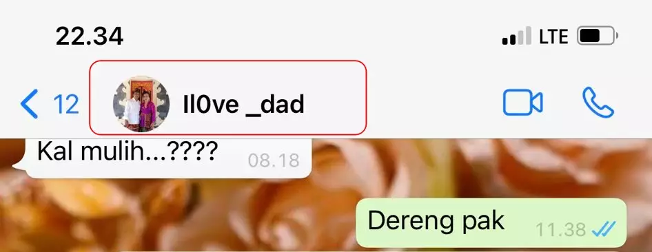 Nama kontak ayah di HP © berbagai sumber