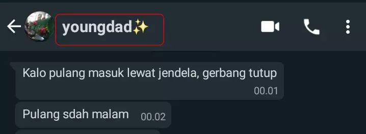 Nama kontak ayah di HP © berbagai sumber