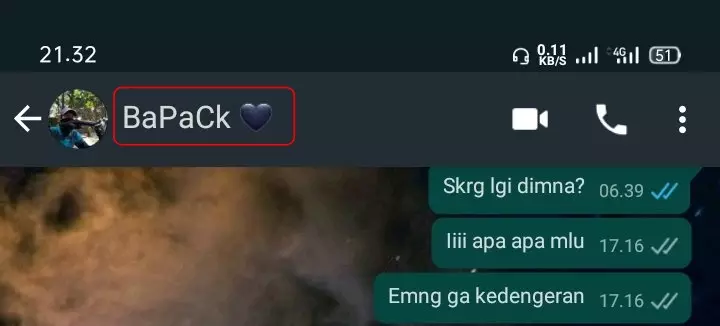 Nama kontak ayah di HP © berbagai sumber