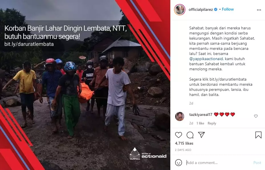 Seleb galang dana NTT dari berbagai sumber